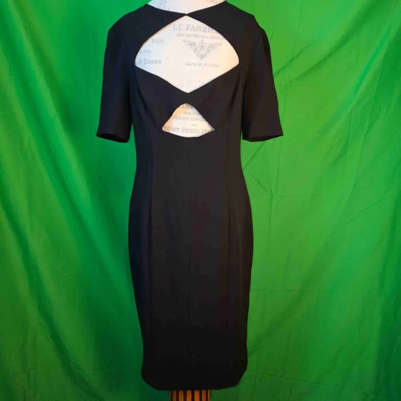 NWT Black Halo Womens Black Cressida Cut‎ Out Sheath Dress 14
